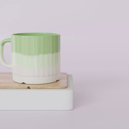 Tritone Green Fringe Tea Cups Set of 6 - The Earth Store - Cup Sets